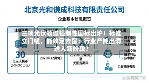 三项光伏领域强制性国标出炉!标准立门槛,能效定去留:行业产能出清进入新阶段?