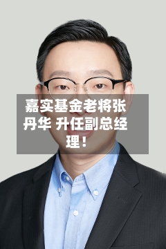 嘉实基金老将张丹华 升任副总经理!