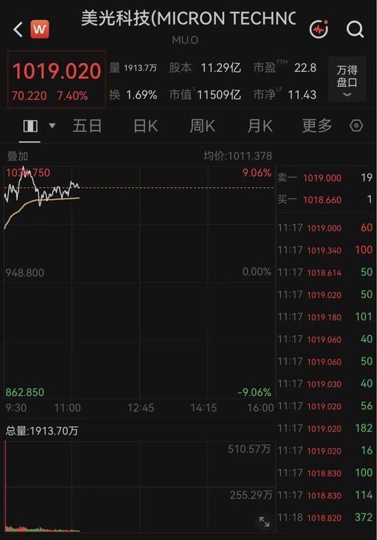 突传利好！万亿美元存储巨头，深夜大涨7%